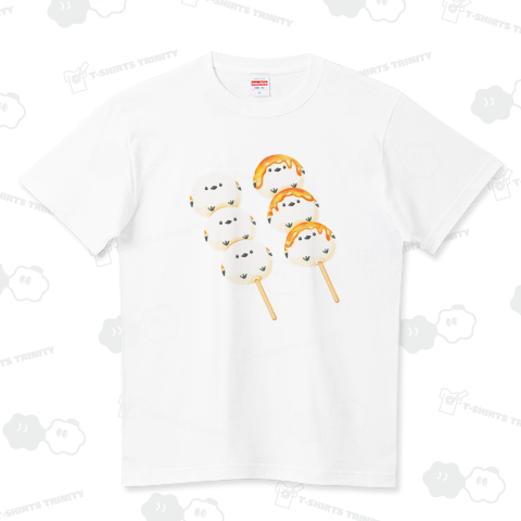 シマエナガのみたらし団子 ハイクオリティーTシャツ(5.6オンス)