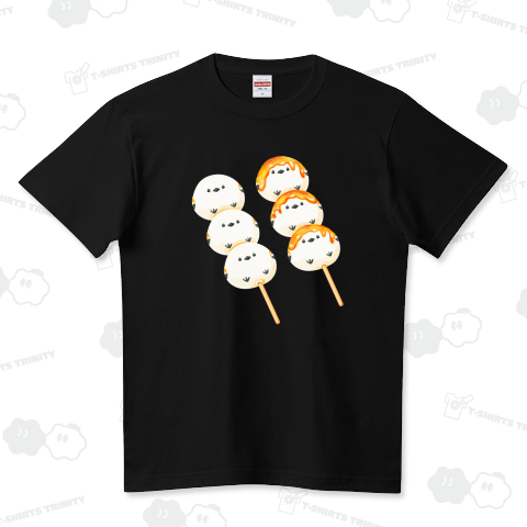 シマエナガのみたらし団子 ハイクオリティーTシャツ(5.6オンス)