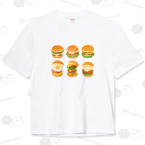 ハンバーガー プレミアムオーガニックコットンTシャツ(8.2オンス)