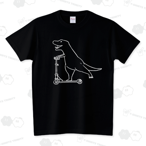 ダイナソー:キックボード(白線) スタンダードTシャツ(5.6オンス)
