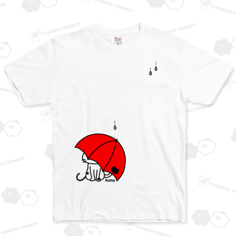 赤い傘と水玉猫