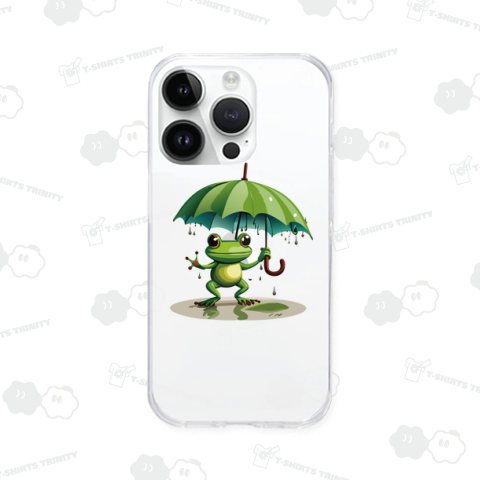 傘をさすカエル