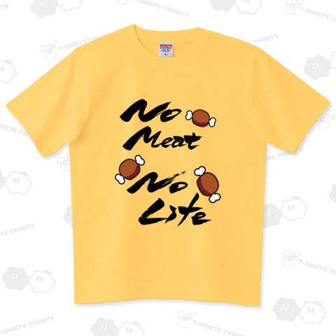 筆文字「No Meat No Life 2」(Black)