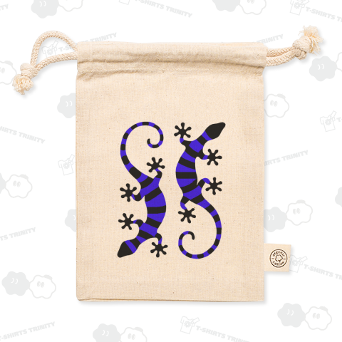 しましまの青いトカゲ二匹