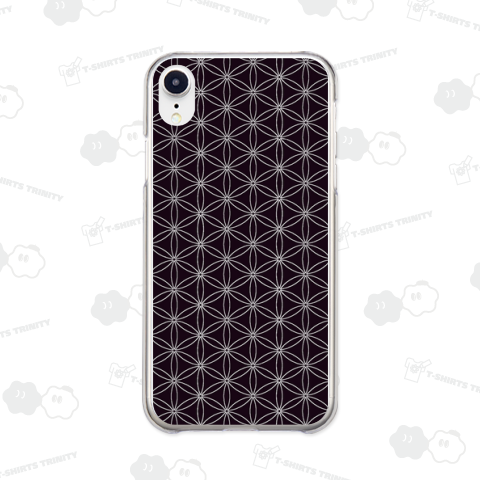 フラワーオブライフ(烏羽色・白抜き)