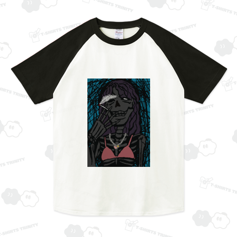 過去作品より。煙草を吸う女性ガイコツ。