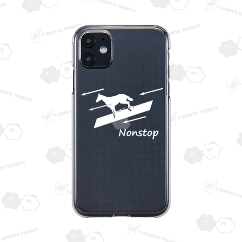 馬イラスト460 Nonstop 白